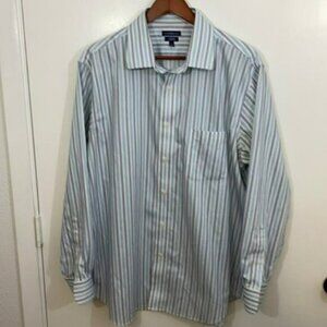 Croft & Barrow Mens Button Up Shirt No Iron Cotton Classic Fit 17.5
